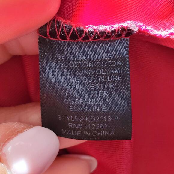 Anthropology Greylin Red Sleeveless V Neck Lace Dress L - Picture 8 of 10